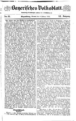 Bayerisches Volksblatt (Regensburger Morgenblatt) Mittwoch 8. Februar 1854