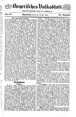 Bayerisches Volksblatt (Regensburger Morgenblatt) Freitag 12. Mai 1854