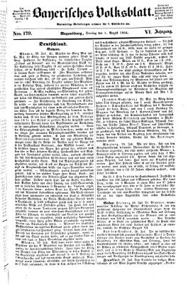 Bayerisches Volksblatt (Regensburger Morgenblatt) Dienstag 1. August 1854