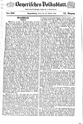 Bayerisches Volksblatt (Regensburger Morgenblatt) Freitag 20. Oktober 1854