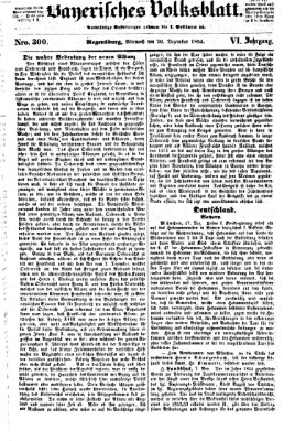 Bayerisches Volksblatt (Regensburger Morgenblatt) Mittwoch 20. Dezember 1854