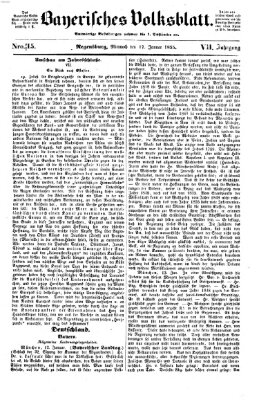 Bayerisches Volksblatt (Regensburger Morgenblatt) Mittwoch 17. Januar 1855