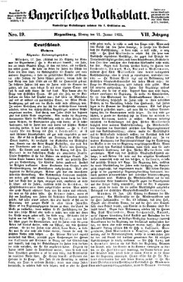 Bayerisches Volksblatt (Regensburger Morgenblatt) Montag 22. Januar 1855