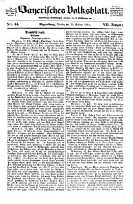 Bayerisches Volksblatt (Regensburger Morgenblatt) Dienstag 20. Februar 1855