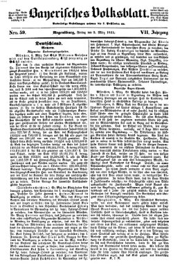 Bayerisches Volksblatt (Regensburger Morgenblatt) Freitag 9. März 1855