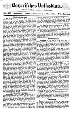 Bayerisches Volksblatt (Regensburger Morgenblatt) Mittwoch 3. Oktober 1855