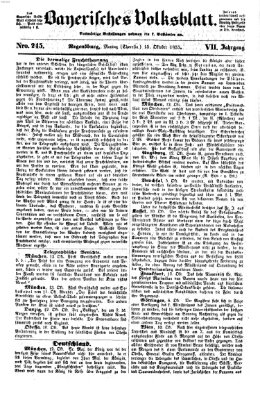 Bayerisches Volksblatt (Regensburger Morgenblatt) Montag 15. Oktober 1855