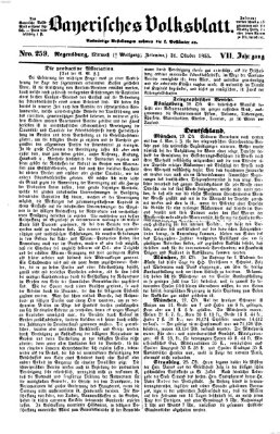 Bayerisches Volksblatt (Regensburger Morgenblatt) Mittwoch 31. Oktober 1855