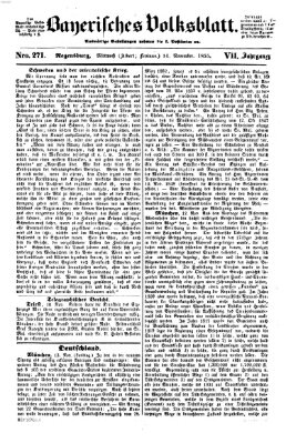 Bayerisches Volksblatt (Regensburger Morgenblatt) Mittwoch 14. November 1855