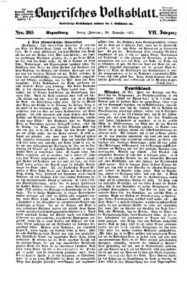 Bayerisches Volksblatt (Regensburger Morgenblatt) Freitag 30. November 1855