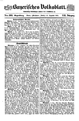 Bayerisches Volksblatt (Regensburger Morgenblatt) Montag 10. Dezember 1855