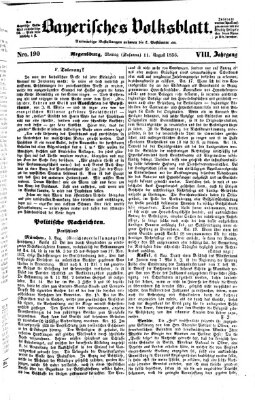 Bayerisches Volksblatt (Regensburger Morgenblatt) Montag 11. August 1856