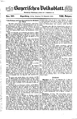 Bayerisches Volksblatt (Regensburger Morgenblatt) Freitag 26. September 1856