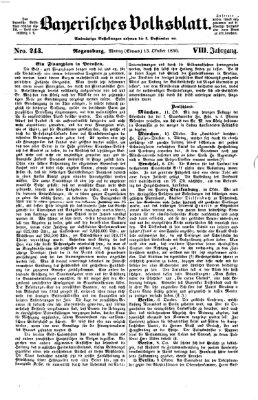 Bayerisches Volksblatt (Regensburger Morgenblatt) Montag 13. Oktober 1856