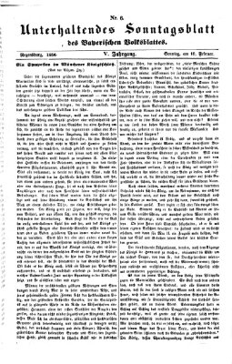 Bayerisches Volksblatt (Regensburger Morgenblatt) Sonntag 10. Februar 1856