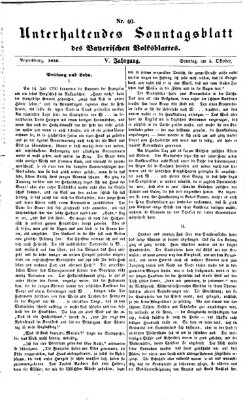 Bayerisches Volksblatt (Regensburger Morgenblatt) Sonntag 5. Oktober 1856
