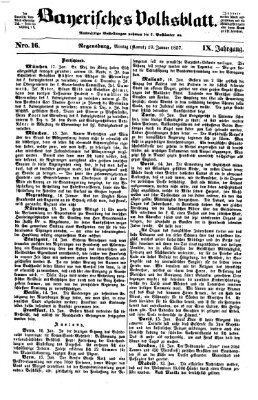 Bayerisches Volksblatt (Regensburger Morgenblatt) Montag 19. Januar 1857