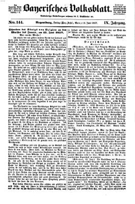 Bayerisches Volksblatt (Regensburger Morgenblatt) Freitag 19. Juni 1857