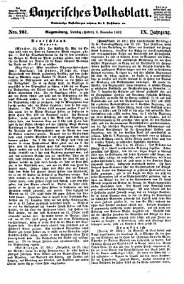 Bayerisches Volksblatt (Regensburger Morgenblatt) Dienstag 3. November 1857