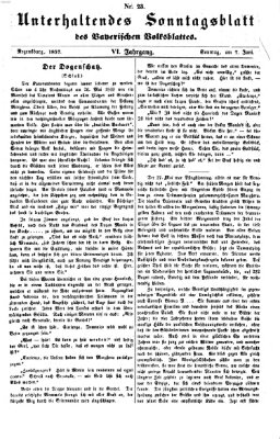 Bayerisches Volksblatt (Regensburger Morgenblatt) Sonntag 7. Juni 1857