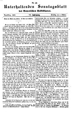 Bayerisches Volksblatt (Regensburger Morgenblatt) Sonntag 4. Oktober 1857
