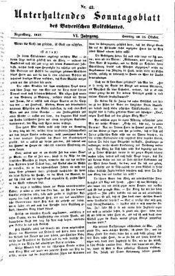 Bayerisches Volksblatt (Regensburger Morgenblatt) Sonntag 18. Oktober 1857