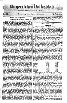 Bayerisches Volksblatt (Regensburger Morgenblatt) Freitag 5. Februar 1858