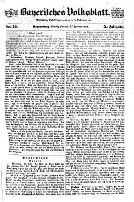 Bayerisches Volksblatt (Regensburger Morgenblatt) Samstag 27. Februar 1858