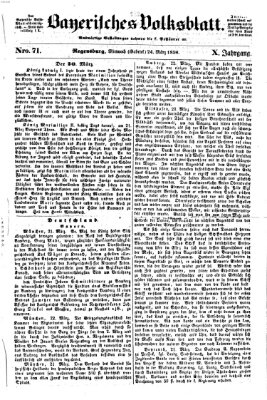 Bayerisches Volksblatt (Regensburger Morgenblatt) Mittwoch 24. März 1858