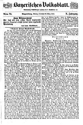 Bayerisches Volksblatt (Regensburger Morgenblatt) Montag 29. März 1858