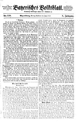 Bayerisches Volksblatt (Regensburger Morgenblatt) Montag 14. Juni 1858