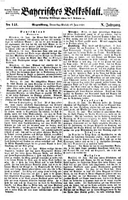 Bayerisches Volksblatt (Regensburger Morgenblatt) Donnerstag 17. Juni 1858