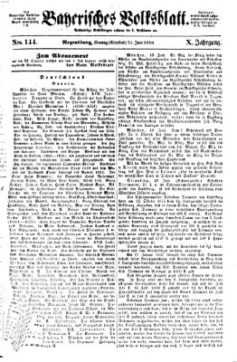 Bayerisches Volksblatt (Regensburger Morgenblatt) Montag 21. Juni 1858