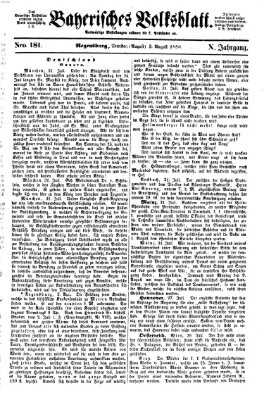 Bayerisches Volksblatt (Regensburger Morgenblatt) Dienstag 3. August 1858
