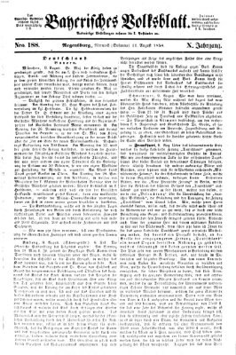 Bayerisches Volksblatt (Regensburger Morgenblatt) Mittwoch 11. August 1858