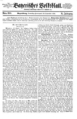 Bayerisches Volksblatt (Regensburger Morgenblatt) Donnerstag 30. September 1858