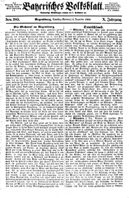 Bayerisches Volksblatt (Regensburger Morgenblatt) Samstag 4. Dezember 1858