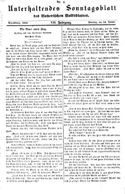 Bayerisches Volksblatt (Regensburger Morgenblatt) Sonntag 24. Januar 1858