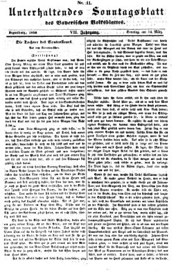 Bayerisches Volksblatt (Regensburger Morgenblatt) Sonntag 14. März 1858
