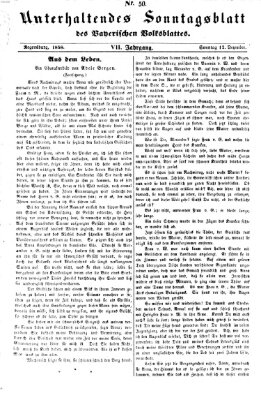 Bayerisches Volksblatt (Regensburger Morgenblatt) Sonntag 12. Dezember 1858