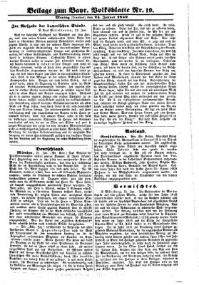 Bayerisches Volksblatt (Regensburger Morgenblatt) Montag 24. Januar 1859