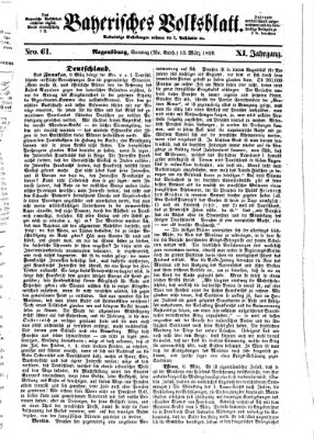 Bayerisches Volksblatt (Regensburger Morgenblatt) Sonntag 13. März 1859