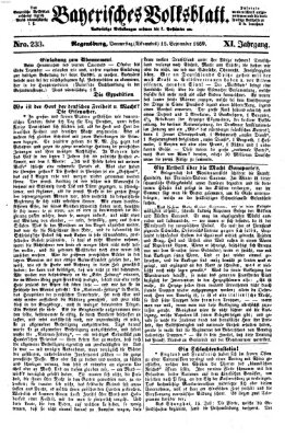 Bayerisches Volksblatt (Regensburger Morgenblatt) Donnerstag 15. September 1859