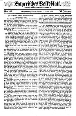 Bayerisches Volksblatt (Regensburger Morgenblatt) Samstag 15. Oktober 1859