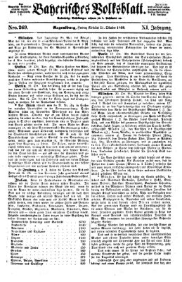Bayerisches Volksblatt (Regensburger Morgenblatt) Freitag 21. Oktober 1859
