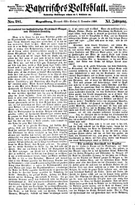 Bayerisches Volksblatt (Regensburger Morgenblatt) Mittwoch 2. November 1859