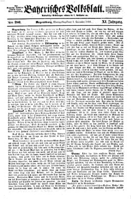 Bayerisches Volksblatt (Regensburger Morgenblatt) Montag 7. November 1859