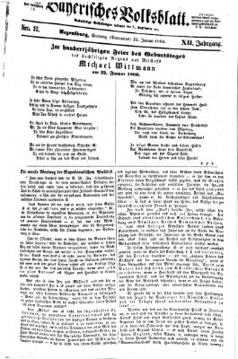 Bayerisches Volksblatt (Regensburger Morgenblatt) Sonntag 22. Januar 1860