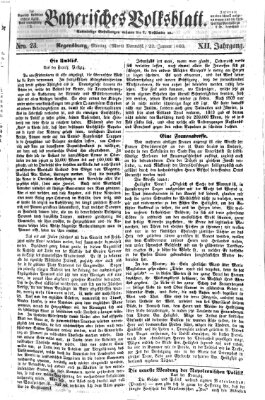 Bayerisches Volksblatt (Regensburger Morgenblatt) Montag 23. Januar 1860