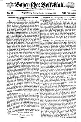 Bayerisches Volksblatt (Regensburger Morgenblatt) Sonntag 12. Februar 1860
